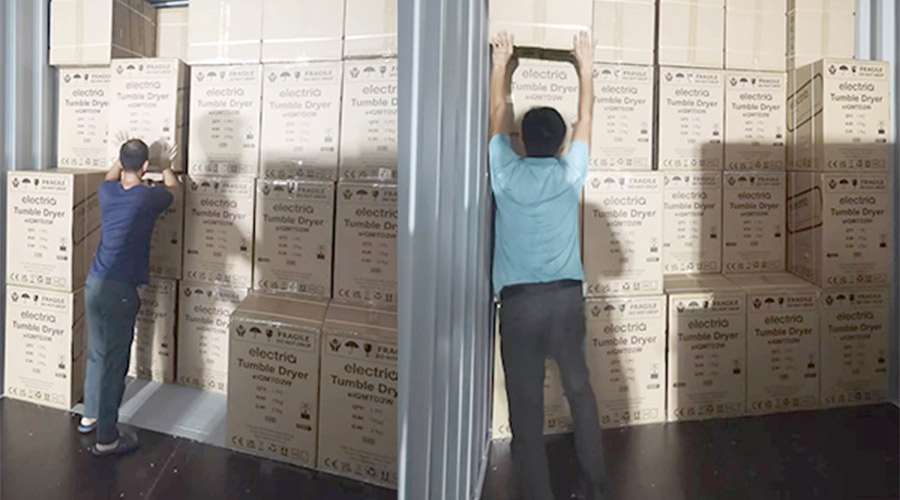 講效率！快速完成英國客戶Electriq衣物烘干機(jī)裝柜出貨任務(wù)
