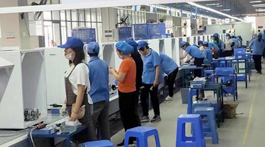 生產(chǎn)實(shí)況！金環(huán)電器開展客戶TCL滾筒衣服烘干機(jī)生產(chǎn)